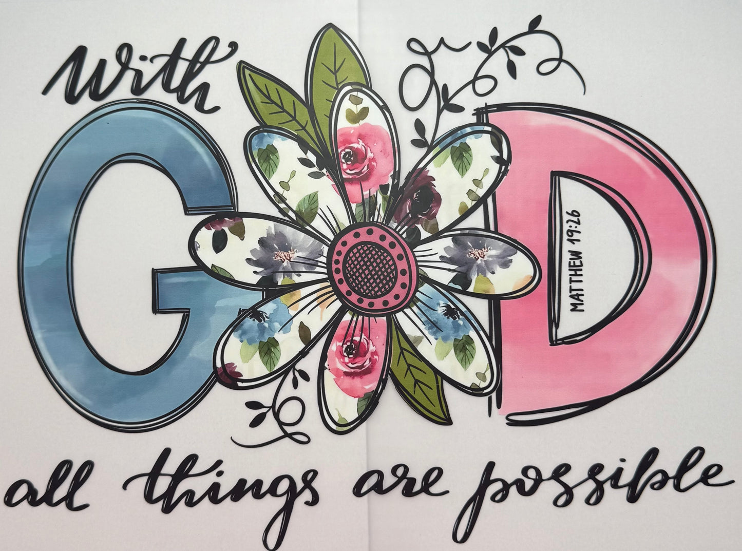 Religious Flowers Shirt Transfer