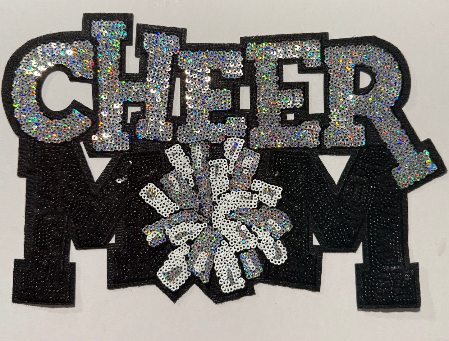 Silver Cheer Mom Shirt Patch
