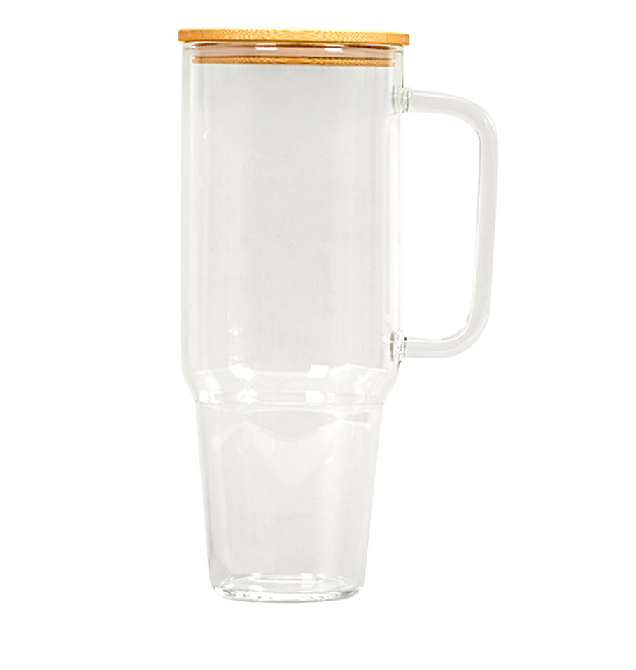NO GLITTER 32oz Clear Glass Tumbler