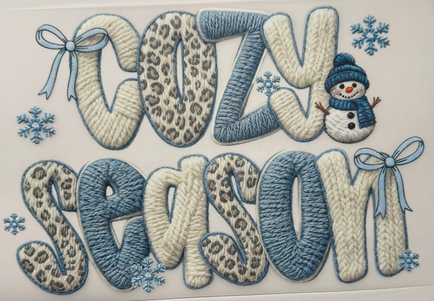 Blue Crochet Cozy Season Shirt Transfer