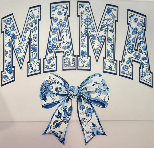 Blue Mama Bow Shirt Transfer