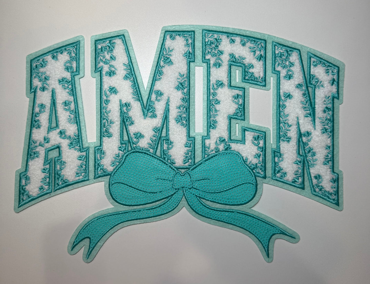 Teal Amen Shirt Patch