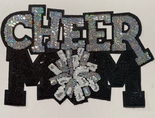 Silver Cheer Mom Shirt Patch