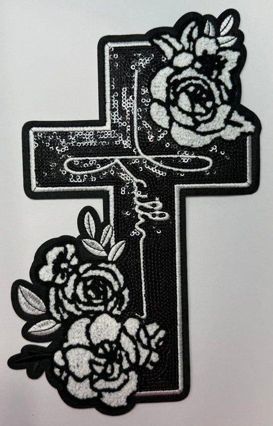 Black Cross Shirt Patch