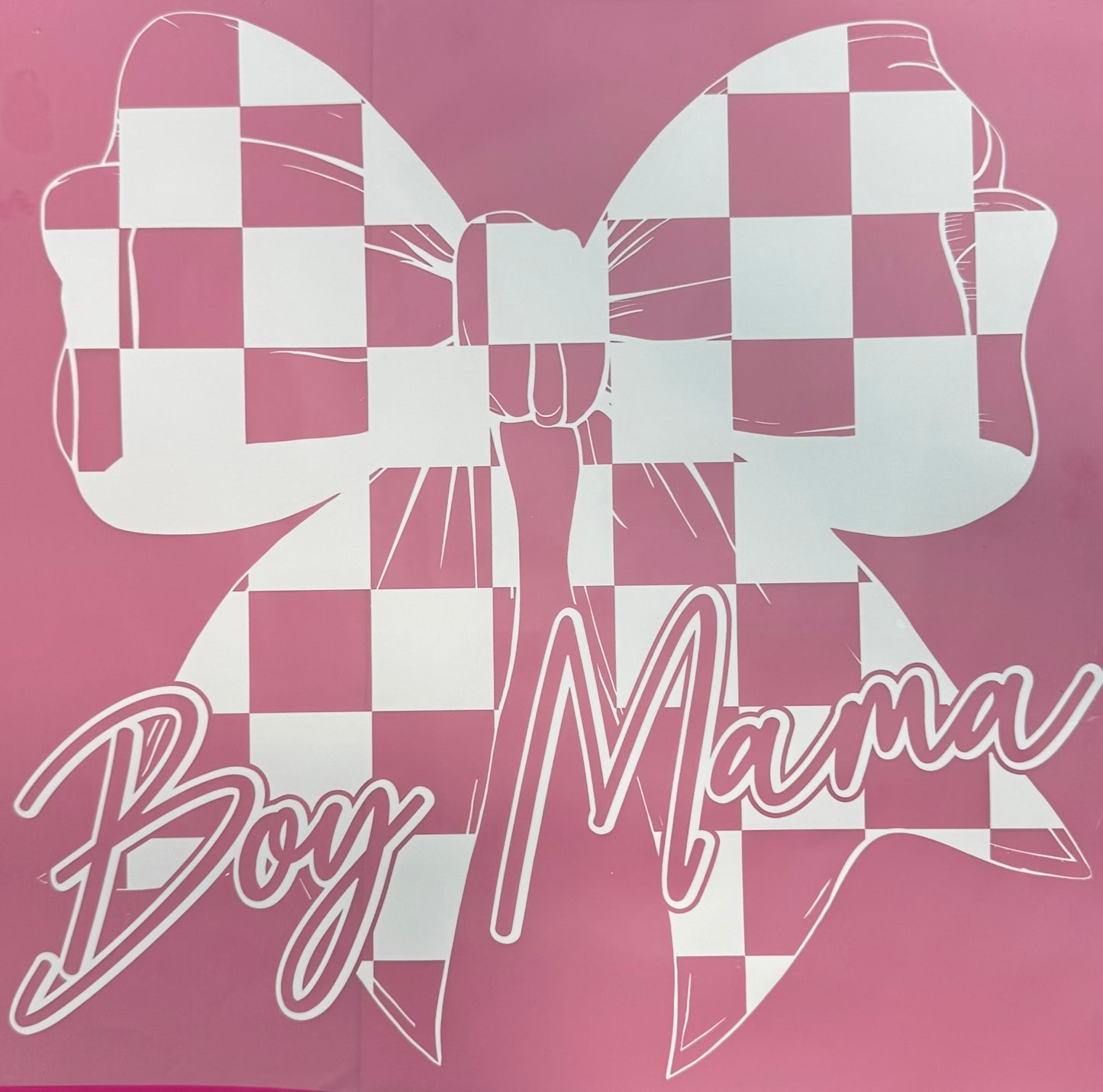 Boy Mama White Bow Shirt Transfer
