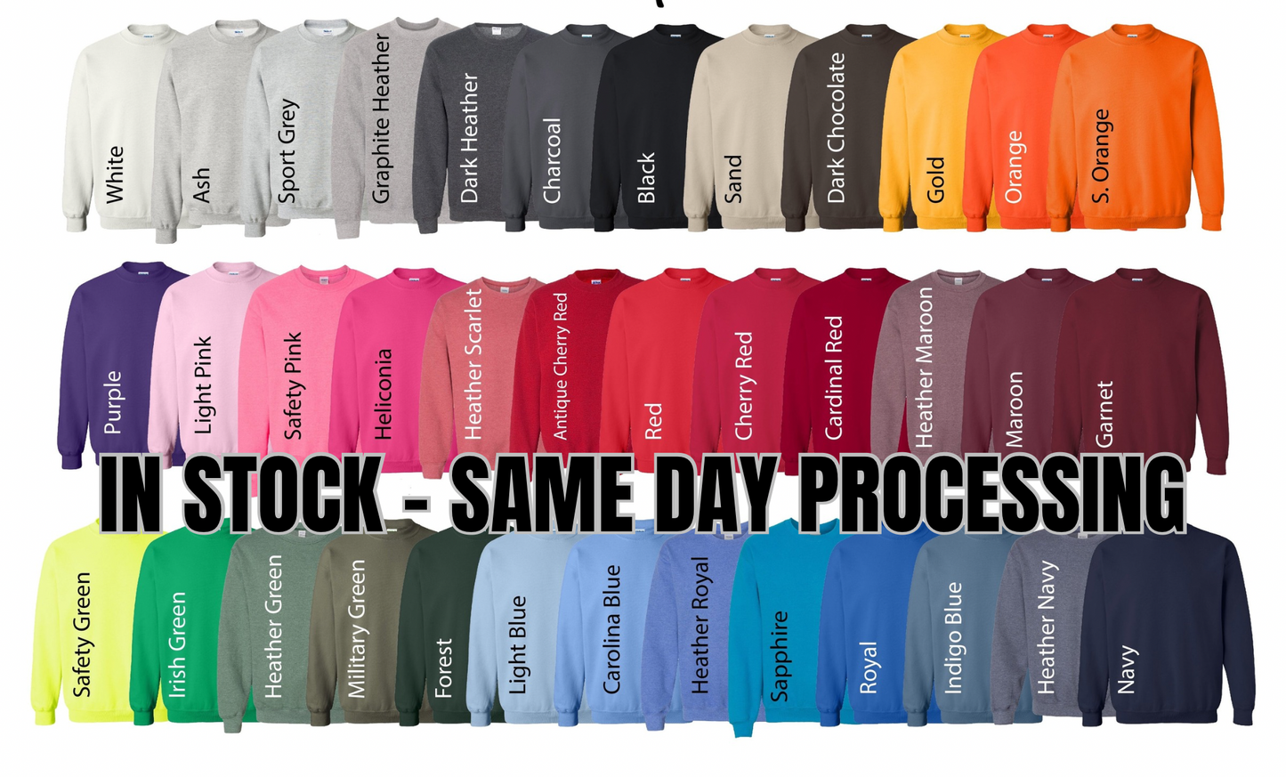 IN-STOCK SAME DAY PROCESSING Crewneck & Hoodies