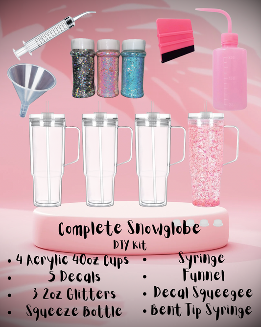 40oz Acrylic Complete Snow-globe Bundle : Make Your Own
