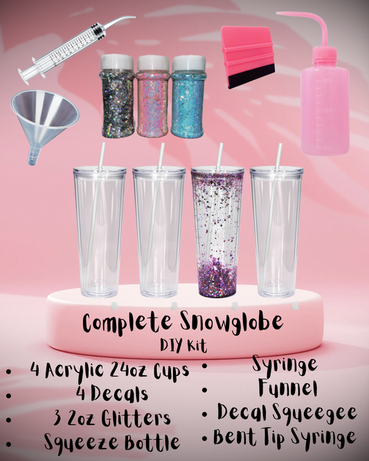24oz Acrylic Complete Snow-globe Bundle : Make Your Own