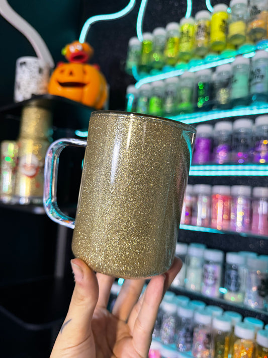 Gold 16oz Mug Dry Glitter