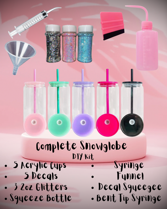 16oz Acrylic Complete Snow-globe Bundle : Make Your Own