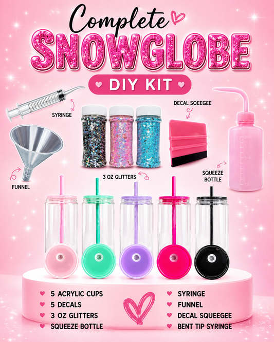 16oz Acrylic Complete Snow-globe Bundle : Make Your Own